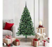 vidaXL Artificial Pre-lit Christmas Tree Green 150 cm PVC