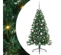 vidaXL Artificial Pre-lit Christmas Tree Green 150 cm PVC