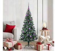 Vidaxl Artificial Pre-Lit Christmas Tree Green 150 Cm Pvc And Metal