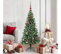 Vidaxl Artificial Pre-Lit Christmas Tree Green 150 Cm Pvc And Metal