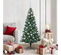 vidaXL Artificial Pre-lit Christmas Tree Green 150 cm PVC and Metal