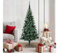 Vidaxl Artificial Pre-Lit Christmas Tree Green 150 Cm Pvc And Metal