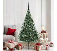 vidaXL Artificial Pre-lit Christmas Tree Green 180 cm PVC