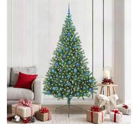 vidaXL Artificial Pre-lit Christmas Tree Green 210 cm PVC