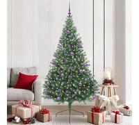 vidaXL Artificial Pre-lit Christmas Tree Green 210 cm PVC