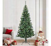 Vidaxl Artificial Pre-Lit Christmas Tree Green 210 Cm Pvc And Metal