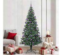 Vidaxl Artificial Pre-Lit Christmas Tree Green 210 Cm Pvc And Metal