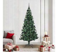 Vidaxl Artificial Pre-Lit Christmas Tree Green 210 Cm Pvc And Metal