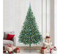 vidaXL Artificial Pre-lit Christmas Tree Green 240 cm PVC