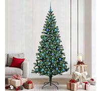 Vidaxl Artificial Pre-Lit Christmas Tree Green 240 Cm Pvc And Metal