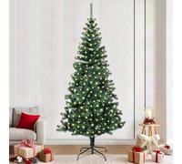 Vidaxl Artificial Pre-Lit Christmas Tree Green 240 Cm Pvc And Metal