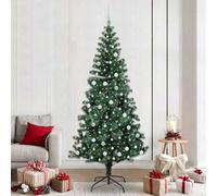 Vidaxl Artificial Pre-Lit Christmas Tree Green 240 Cm Pvc And Metal