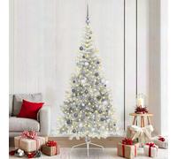 Vidaxl Artificial Pre-Lit Christmas Tree Silver 210 Cm Pet