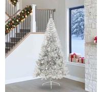 Vidaxl Artificial Pre-Lit Christmas Tree Silver 240 Cm Pet