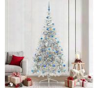 Vidaxl Artificial Pre-Lit Christmas Tree Silver 240 Cm Pet