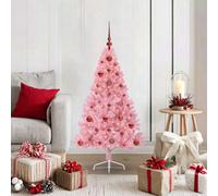 Vidaxl Artificial Pre-Lit Christmas Tree With 150 Leds Pink 120 Cm Pvc