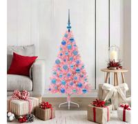 Artificial Pre-lit Christmas Tree PVC and Steel Decor Holiday Lighting vidaXL