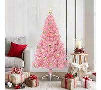 Vidaxl Artificial Pre-Lit Christmas Tree With 150 Leds Pink 150 Cm Pvc