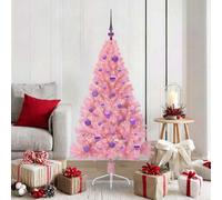Vidaxl Artificial Pre-Lit Christmas Tree With 150 Leds Pink 150 Cm Pvc