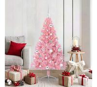 Vidaxl Artificial Pre-Lit Christmas Tree With 150 Leds Pink 150 Cm Pvc