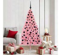 Vidaxl Artificial Pre-Lit Christmas Tree With 300 Leds Pink 180 Cm Pvc