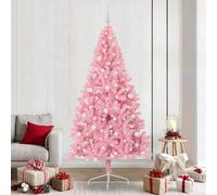 Vidaxl Artificial Pre-Lit Christmas Tree With 300 Leds Pink 240 Cm Pvc