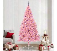 Vidaxl Artificial Pre-Lit Christmas Tree With 300 Leds Pink 240 Cm Pvc