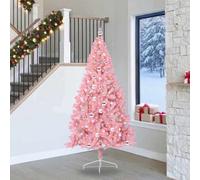 Vidaxl Artificial Pre-Lit Christmas Tree With 300 Leds Pink 240 Cm Pvc