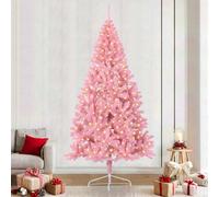 vidaXL Artificial Pre-lit Christmas Tree with 300 LEDs Pink 240 cm PVC