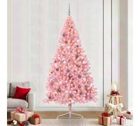 Vidaxl Artificial Pre-Lit Christmas Tree With 300 Leds Pink 240 Cm Pvc