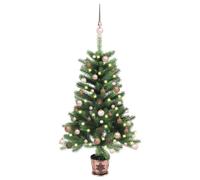 vidaXL Artificial Pre-lit Christmas Tree with Ball Set Artificial Tree Green