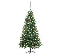 vidaXL Artificial Pre-lit Christmas Tree with Ball Set Artificial Tree Green