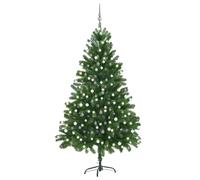 vidaXL Artificial Pre-lit Christmas Tree with Ball Set Artificial Tree Green