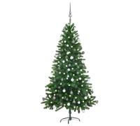 vidaXL Artificial Pre-lit Christmas Tree with Ball Set Artificial Tree Green