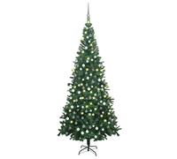 vidaXL Artificial Pre-lit Christmas Tree with Ball Set Artificial Tree L Green