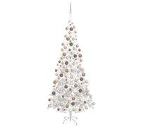 vidaXL Artificial Pre-lit Christmas Tree with Ball Set Artificial Tree L White