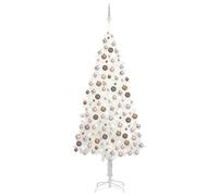 vidaXL Artificial Pre-lit Christmas Tree with Ball Set Artificial Tree White
