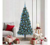 vidaXL Artificial Pre-lit Christmas Tree with Ball Set Green 180 cm