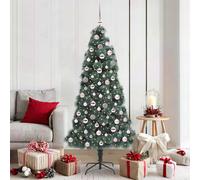 vidaXL Artificial Pre-lit Christmas Tree with Ball Set Green 180 cm
