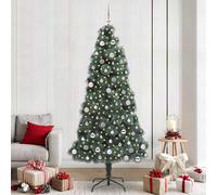 vidaXL Artificial Pre-lit Christmas Tree with Ball Set Green 240 cm