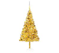 Artificial Pre-lit Christmas Tree with Ball Set Gold 240 cm PET