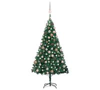vidaXL Artificial Pre-lit Christmas Tree with Ball Set Xmas Tree Green PVC