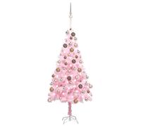 vidaXL Artificial Pre-lit Christmas Tree with Ball Set Xmas Tree Pink PVC