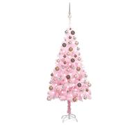 vidaXL Artificial Pre-lit Christmas Tree with Ball Set Xmas Tree Pink PVC