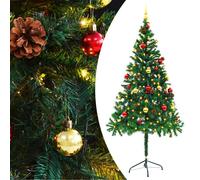 vidaXL Artificial Pre-lit Christmas Tree with Baubles Artificial Tree Green