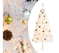 vidaXL Artificial Christmas Tree with Baubles and LEDs White 180 cm Xmas Tree
