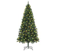 vidaXL Artificial Pre-lit Christmas Tree with Pine Cones Artificial Tree Green
