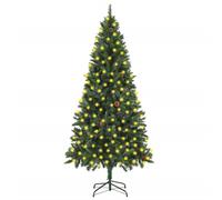 vidaXL Artificial Pre-lit Christmas Tree with Pine Cones Artificial Tree Green