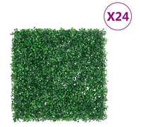 vidaXL Artificial Shrub Leaf Fence 24 pcs Green 50x50 cm