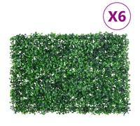 vidaXL Artificial Shrub Leaf Fence 6 pcs Green 40x60 cm